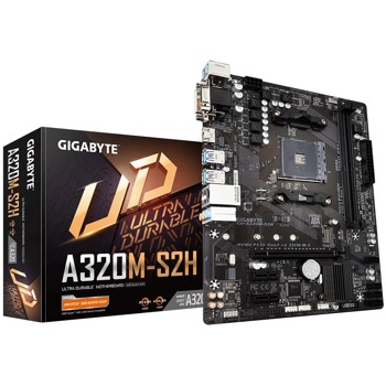 Дънна платка Gigabyte A320M-S2H (rev. 3.1), A320, AM4, PCI-E 3.0 (HDMI&DVI&VGA), 4x SATA 6Gb/s, 1x M.2, 4x USB 3.1 Gen 1, Micro ATX | JAR Computers Gigabyte A320M-S2H 3.1