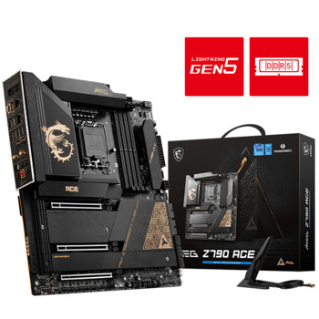Дънна платка MSI MEG Z790 ACE, Z790, LGA1700, DDR5, PCI-E 5.0, 5x M.2, 6x SATA 6Gb/s, 2x USB 3.2 Gen2x2 Type-C, E-ATX | JAR Computers MSI MEG Z790 ACE