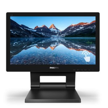 Монитор Philips 162B9T/00, 15.6" (39.62 cm) TN Touchscreen панел, HD, 4 ms, 20 000 000:1, 220cd/m2, DisplayPort, HDMI, DVI-D, VGA | JAR Computers Philips 162B9T/00