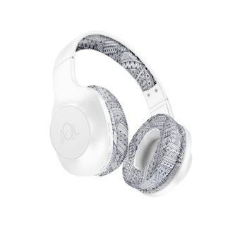 Слушалки AQL Astros, безжични, микрофон, Bluetooth, до 33 часа време за работа, Pump Bass, сгъваем дизайн, бял/сив | JAR Computers AQL Astros Fant