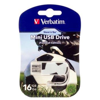 Памет 16GB USB Flash Drive, Verbatim Sports, USB 2.0, футбол | JAR Computers Verbatim 16GB USB 2.0 Sports