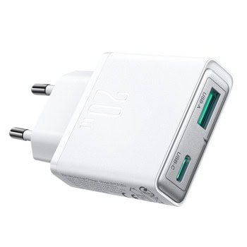 joyroom super slim dual port 20w бял