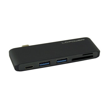 USB хъб LC-Power LC-HUB-C-MULTI-2A, 2x USB 3.0, 1x USB Type C, 1x SD/Micro SD card reader, черен | JAR Computers LC-Power LC-HUB-C-MULTI-2A