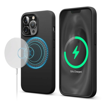 Soft Silicone MagSafe Case за iPhone 13 Pro черен