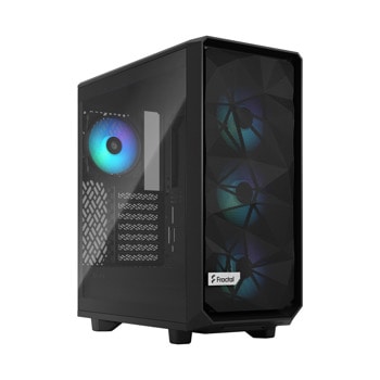 Кутия Fractal Design Meshify 2 Compact RGB, ATX/mATX/Mini-ITX, 1x USB 3.1 Gen 2 Type-C, 2x USB 3.0, Audio I/O, прозорец, черна, без захранване, BULK | JAR Computers Fractal Design Meshify 2 Compact RGB FD-C-MES2C-06