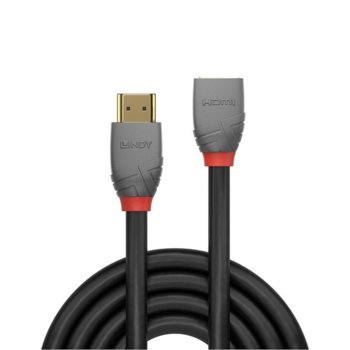 Кабел Lindy Anthra Line, от HDMI Type-A 2.0 (м) към HDMI Type-A 2.0 (ж), 3.0 м, черен | JAR Computers HDMI 2.0 (м) към HDMI 2.0 (ж) 3.0 м LNY-36478