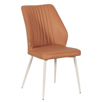 Трапезен стол Carmen Y, до 100kg., силиконова кожа, прахово боядисана метална база, тъмнооранжев | JAR Computers Carmen LAREDO Y силиконова кожа - тъмнооранжев