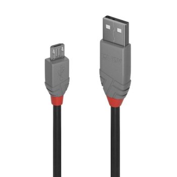 Кабел Lindy 36731, USB Type A(м) към USB Type Micro-B(м), 0.5m, черен | JAR Computers LINDY Kабел USB 2.0 Type B към Micro-B 36731 0.5m
