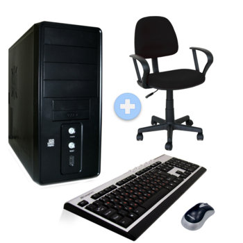 Настолен компютър PC "Перфект" +подарък стол, AMD Athlon II™ X2 2.8GHz, 3GB RAM, 640GB HDD, DVDRW, ATi HD4550 512MB (HDMI), SB5.1, клавиатура и мишка, 2г. гаранция | JAR Computers PC "Перфект" +подарък стол