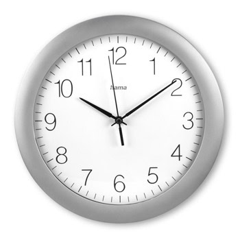 Часовник HAMA-185872 "Tenerife", стенен, сребрист | JAR Computers Часовник Hama HAMA-185872