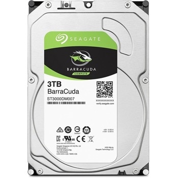 Твърд диск 3TB Seagate Barracuda, SATA 6Gb/s, 5400rpm, 256MB кеш, 3.5" (8.89cm) | JAR Computers Seagate HDD Barracuda 3TB ST3000DM007
