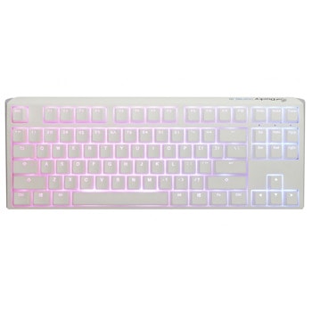 Клавиатура Ducky One 3 Pure White TKL, жична, гейминг, механична, Hotswap Cherry MX Brown суичове, RGB подсветка, бяла, USB | JAR Computers Ducky One 3 Pure White TKL Hotswap Cherry MX Brown
