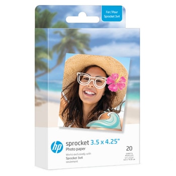 Фотохартия HP Sprocket Paper 3.50 x 4.25, съвместима с фото принтер HP Sprocket 3.5x4.25", 20 листа | JAR Computers HP Sprocket Paper 3.50 x 4.25 20 Pack