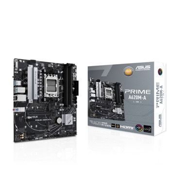 Дънна платка Asus PRIME A620M-A-CSM, A620, AM5, DDR5, PCI-E 4.0, 4x SATA 6Gb/s, 2x USB 3.2 Gen 1, Micro ATX | JAR Computers Дънна платка Asus ASUS PRIME A620M-A-CSM