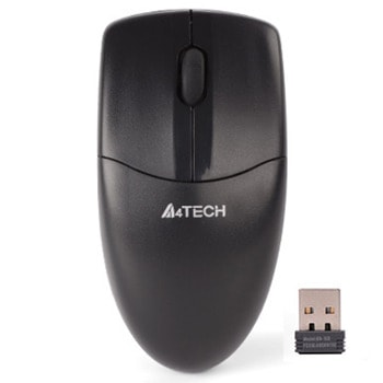 Мишка A4Tech G3-220N, оптична (1200 dpi), безжична, USB, черна image