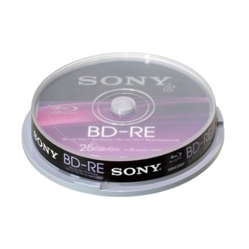 Sony Blu-ray disk, Single layer, 25GB, RW, 10 pcs