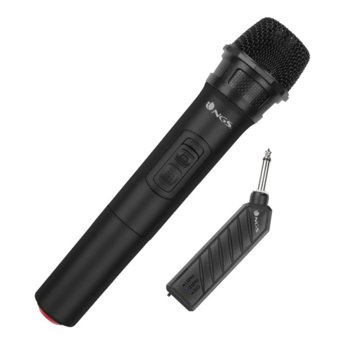 Микрофон NGS Singer Air, безжичен, караоке, до 6 часа време на ползване, 6.3mm jack, черен | JAR Computers NGS Singer Air