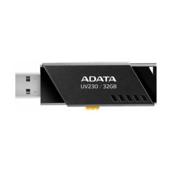 Памет 32GB USB Flash Drive, A-Data UV230, USB 2.0, черна | JAR Computers 32GB USB UV230 ADATA BLACK