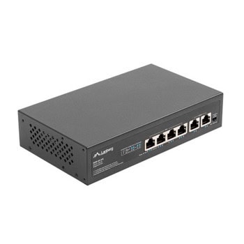 Суич Lanberg RSFE-4P-2FE-60, 100Mbps, 6 порта, 2x 10/100Mbps RJ-45, 4x 10/100Mbps RJ-45 PoE+ | JAR Computers Lanberg RSFE-4P-2FE-60