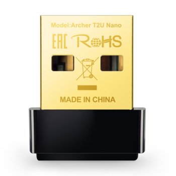 Безжичен мрежови адаптер TP-LINK Archer T2U Nano AC600, 600 Mbps, Wireless-AC, USB 2.0 | JAR Computers TP-LINK Archer T2U Nano AC600