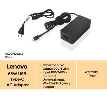Lenovo 65W Standard AC Adapter Разопакован продукт