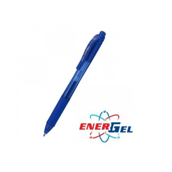 Автоматичен ролер Pentel Energel BL107 26787, син цвят на писане, дебелина на линията 0.7 mm, гел, син, цената е за 1бр. (продава се в опаковка от 12бр.) | JAR Computers Pentel Energel BL107