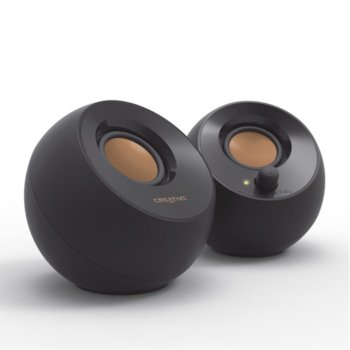 Тонколони Creative Pebble Black (51MF1680AA000), 2.0, 4.4W RMS, 3.5mm жак, USB, черни | JAR Computers Creative Pebble Black 51MF1680AA000