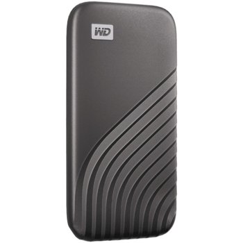 Памет SSD 500 GB, WD My Passport External, USB 3.2 (Type-C), NVMe, 2.5"(6.35 cm), скорост на записване 1000MB/s, скорост на четене 1050MB/s, външна, цвят космическо сиво | JAR Computers WD My Passport External SSD 500 GB WDBAGF5000AGY