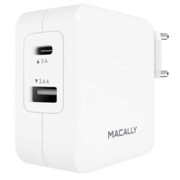 Macally 24W USB-C/USB-A Wall Charger