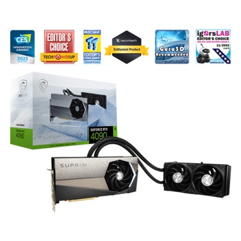 Видео карта Nvidia GF RTX 4090, 24GB, MSI LIQUID X, PCI-E 4.0, GDDR6X, 384-bit, DisplayPort, HDMI | JAR Computers MSI RTX 4090 SUPRIM LIQUID X 24G 912-V510-011