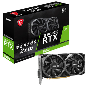 Видео карта Nvidia GF RTX 3050, 8GB, MSI Ventus 2X XS 8G OC, PCI-E 4.0, GDDR6, 128-bit, DisplayPort, HDMI | JAR Computers MSI GeForce RTX 3050 Ventus 2X XS 8G OC