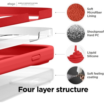 Soft Silicone Case за iPhone 14 Pro червен