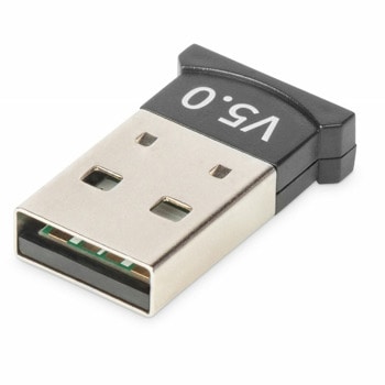 Адаптер Digitus DN-30211, USB, Bluetooth 5.0, до 3.0 Mbps, обхват до 20m, черен | JAR Computers Адаптер Digitus BT 5.0 Nano DN-30211