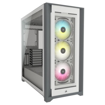 Кутия Corsair iCUE 5000X (CC-9011213-WW), ATX, 1x USB 3.1 Type-C, 2x USB 3.0, прозорец, бяла, без захранване | JAR Computers Corsair 5000X CC-9011213-WW
