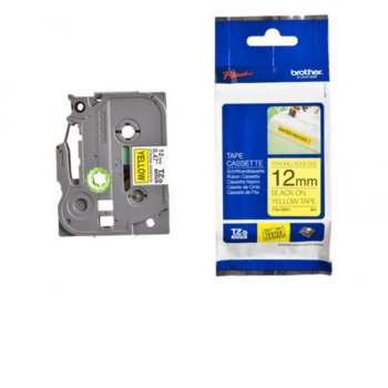 Лента за етикетен принтер Brother тип TZ, черен цвят на жълт фон, 12mm x 8m, PN: TZe-S631 | JAR Computers Brother TZe-S631
