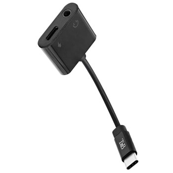 Адаптер TNB ADAUSBCJAC, USB-C(м) към USB-C(ж)/AUX(ж), черен | JAR Computers TNB ADAUSBCJAC
