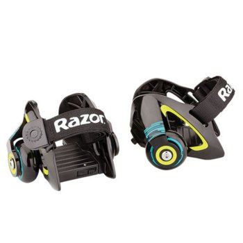 Колелца за обувки Razor Jetts Heel Wheels, зелен, презареждащ се механизъм за искри, за обувки с номер от 34 до 46, до 80кг, 0.55кг, 8+ | JAR Computers Razor Jetts Heel Wheels Blue