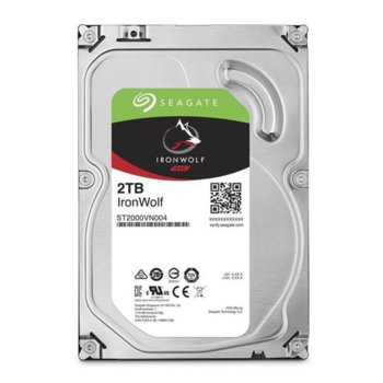 Твърд диск 2TB Seagate IronWolf, SATA 6Gb/s, 5900 rpm, 64MB, 3.5" (8.89 cm) | JAR Computers 2TB Seagate IronWolf ST2000VN004