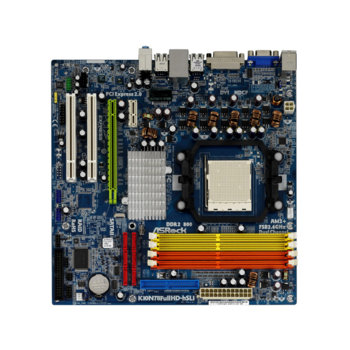 Дънна платка ASRock K10N78FULLHD-HSLI, AM2+, GeForce 8200, DDR21066, VGA+PCI-E, DVI, SB5.1, Lan1000, SATA RAID, mATX | JAR Computers ASRock K10N78FULLHD-HSLI