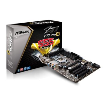 Дънна платка ASRock Z77 Pro4, Z77, LGA1155, DDR3, 2xPCI-E (CF) (HDMI & DVI), THX TruStudio™ SB7.1, Lan1000, 4xSATA 6Gb/s, 2xUSB3.0, ATX | JAR Computers ASRock Z77 Pro4 LGA1155 DDR3 ATX
