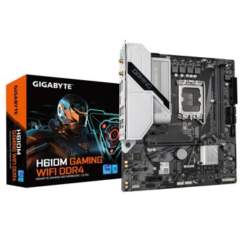 Дънна платка Gigabyte H610M GAMING WIFI, H610M, LGA1700, DDR4, PCI-E 4.0, 4x SATA 6Gb/s, 2x M.2, 1x USB 3.2 Gen 1, Micro ATX | JAR Computers Дънна платка Gigabyte H610M GAMING WIFI