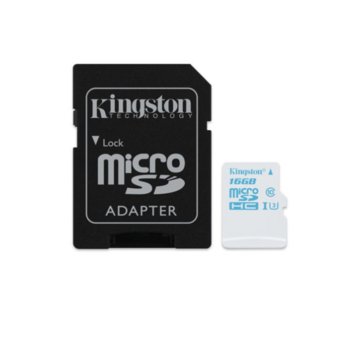 16GB Kingston microSDHC UHS-I SDCAC/16GB