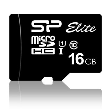 Карта памет 16GB microSDHC, с SD адаптер, Silicon Power Elite, Class 10, UHS-I, скорост на четене 40MB/s, скорост на запис 15MB/s | JAR Computers Silicon Power Elite Micro SDHC 16GB SP016GBSTHBU1V