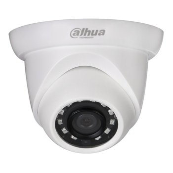 IP камера Dahua IPC-HDW1230S-0280B-S4, куполна камера, 2MPix(1920x1080@25fps), 2.8mm/F2.0 обектив, H.265/H.264H/MJPEG, IR осветеност (до 30 метра), външна IP67, PoE, RJ-45 | JAR Computers Dahua IPC-HDW1230S-0280B-S4