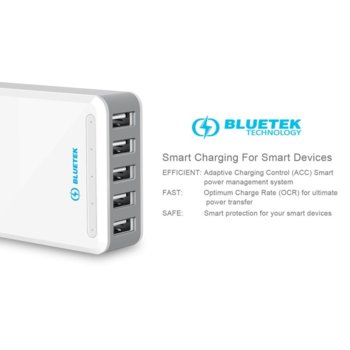 TeckNet U502 DuoPower 5 Port USB 12A Wall Charger