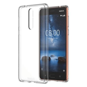 Хибриден кейс Nokia 8 CC-701, хибриден протектор, Термополиуретанов, прозрачен | JAR Computers Nokia 8 CC-701