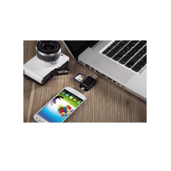 USB 2.0 OTG Card Reader for Smartphone Hama 123950