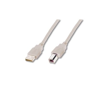 Кабел ASSMANN AK-300105-050-E, USB A(м) към USB B(м), 5м, бял | JAR Computers ASSMANN USB A(м) към USB B(м) 5м AK-300105