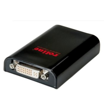 Преходник Roline 12.02.1044, от DVI(м) към USB A 3.0(ж), черен | JAR Computers Roline 12.02.1044