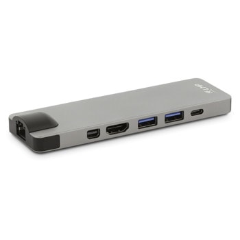 Докинг станция LMP USB-C Compact Dock 4K Pro, от 2x USB Type-C 3.1 към 1x Mini-DP, 1x HDMI, 1x RJ45, 2x USB 3.0, 1x SD, 1x microSD card, 1x USB-C, сива | JAR Computers LMP USB-C Compact Dock 4K Pro